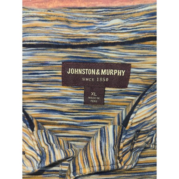 Johnston & Murphy Peruvian Organic Cotton Polo XL Blue Pattern - Picture 5 of 7